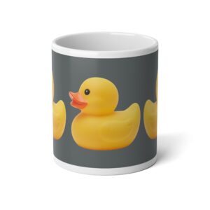Grey Giant 20oz Rubber Duck Debugging Mug | Big Coffee Cup for Programmers | Software Engineer Gift | Coding Fuel